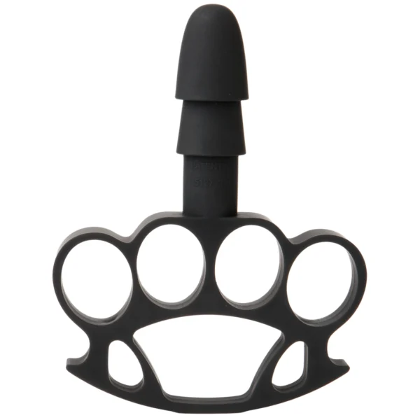 Doc Johnson Knuckle Up Vac-U-Lock adapteris su kumščio žiedais, juodas