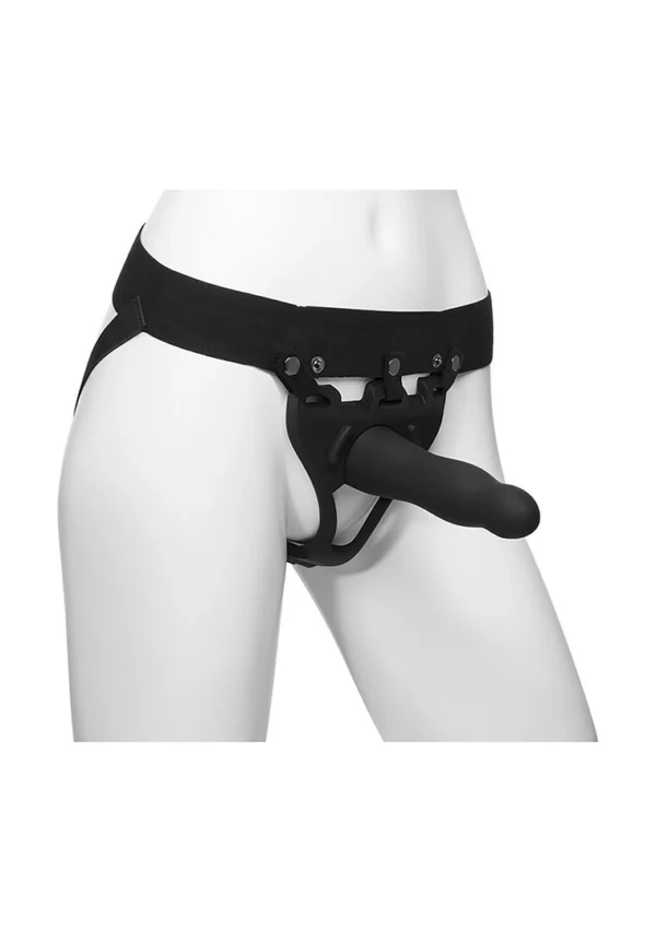 Doc Johnson Body Extensions Daring diržai su vibracija, pulteliu ir silikoniniu antgaliu