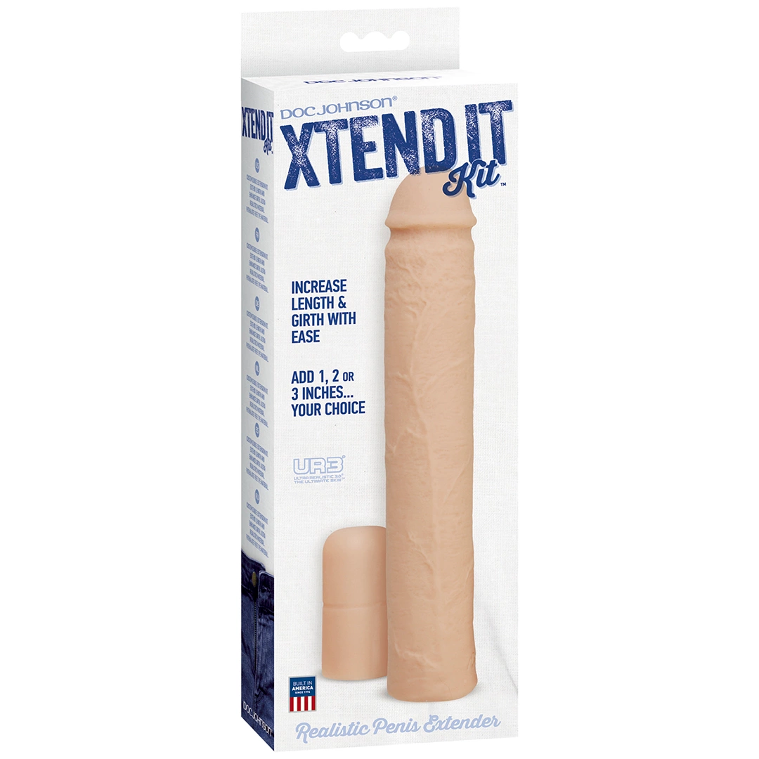 Doc Johnson Xtend It Kit penio antgalis su įdėklu, baltas, 9 col.
