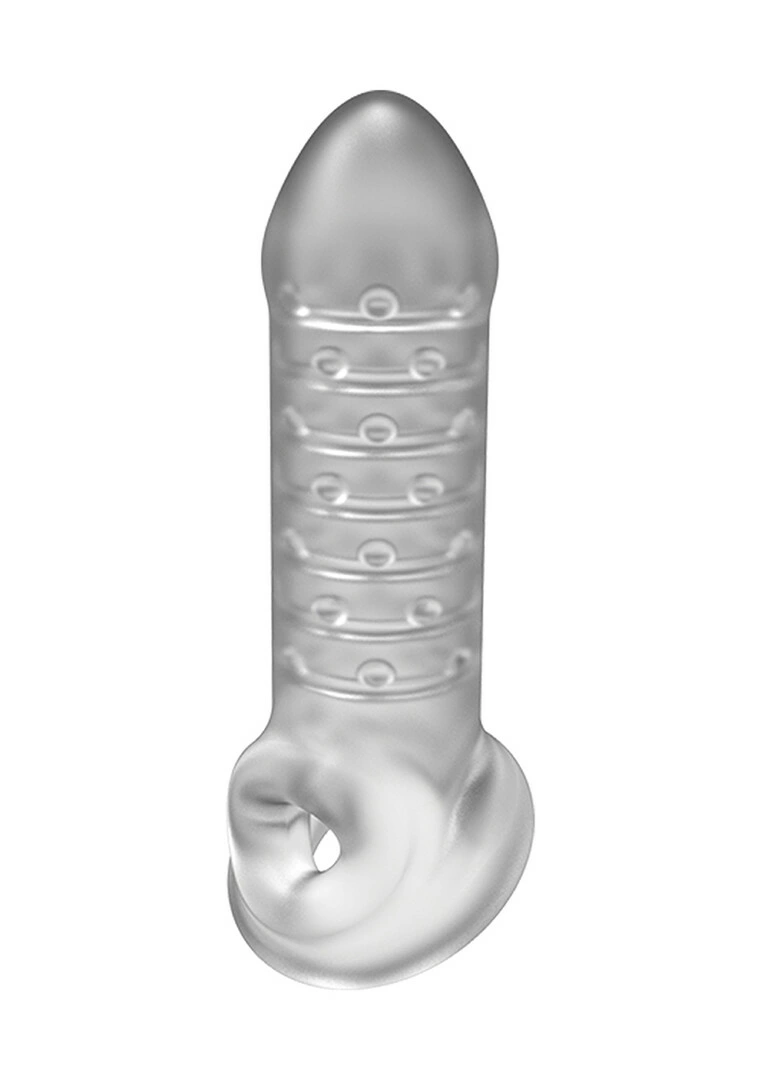 Doc Johnson OptiMALE penio antgalis su sėklidžių dirželiu, skaidrus, 15 cm