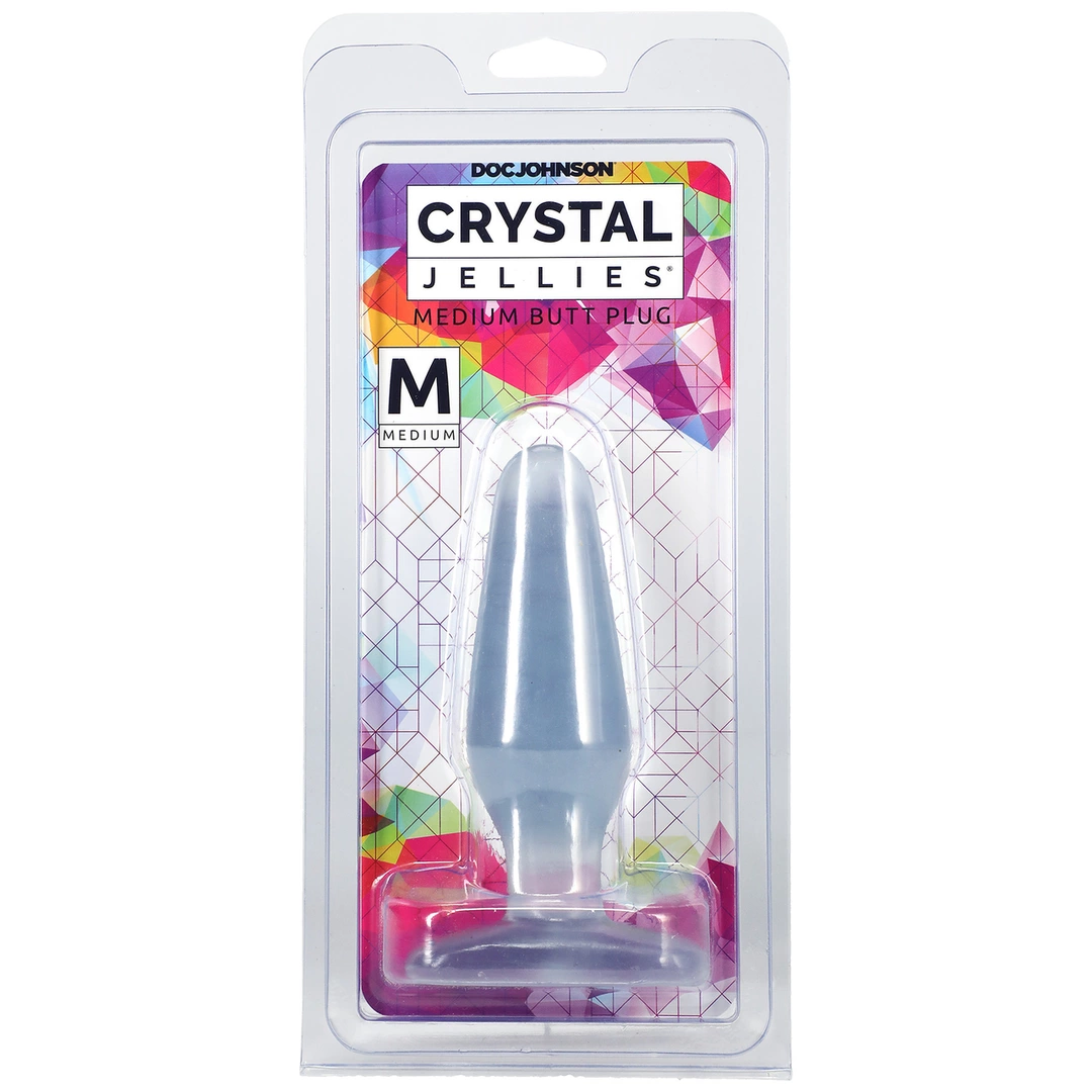 Doc Johnson Crystal Jellies Medium analinis kaištis, skaidrus