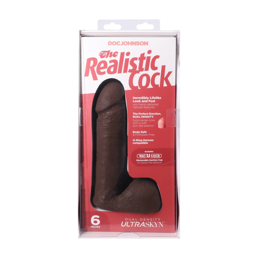 Doc Johnson ULTRASKYN 16 cm dildo su nuimamu siurbtuku, šokoladinis