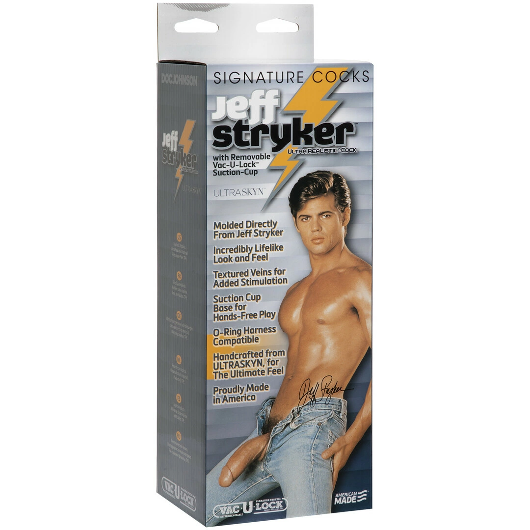 Doc Johnson Jeff Stryker 25 cm anatominis dildo iš UR3, baltas