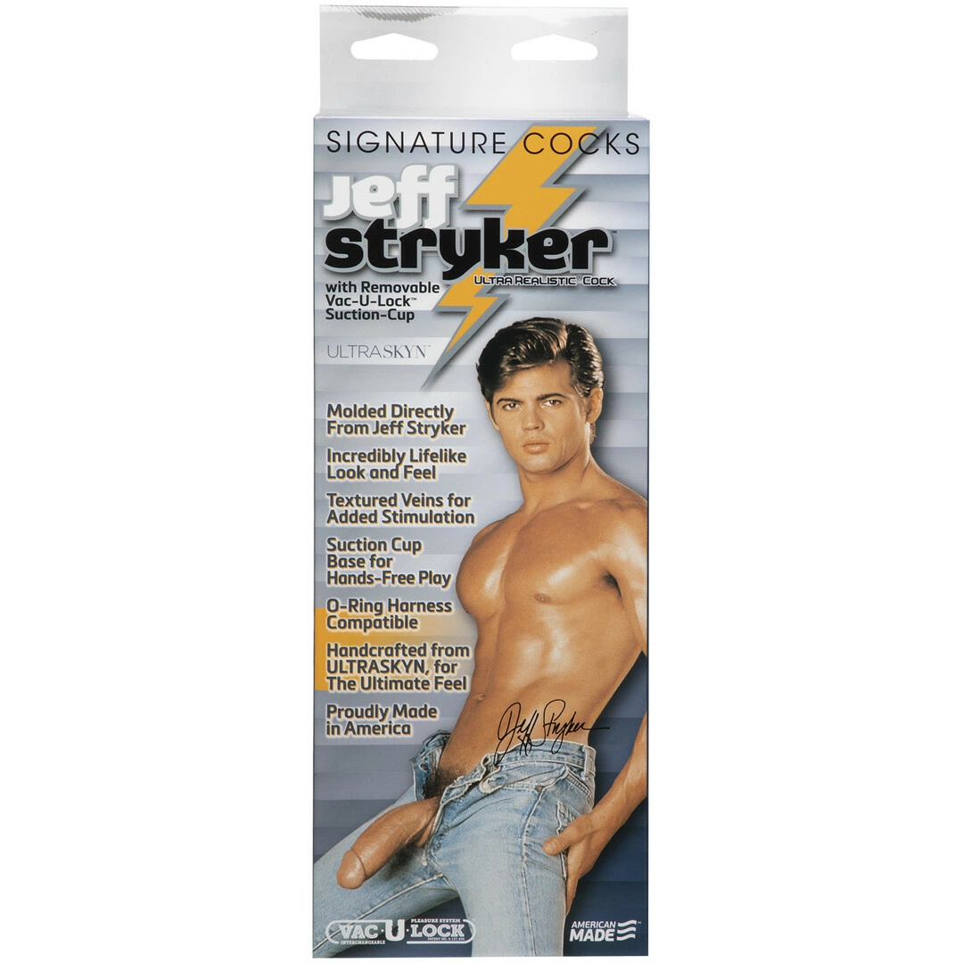 Doc Johnson Jeff Stryker 25 cm anatominis dildo iš UR3, baltas
