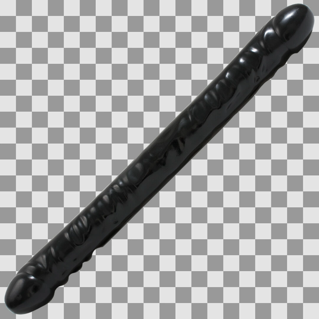 Doc Johnson Double Header dvipusis dildo, 45 cm, PVC, juodas