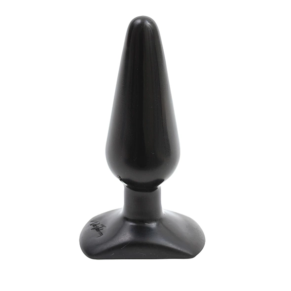 Doc Johnson Classic Medium analinis kaištis su suapvalintu galiuku, 13 cm, juodas