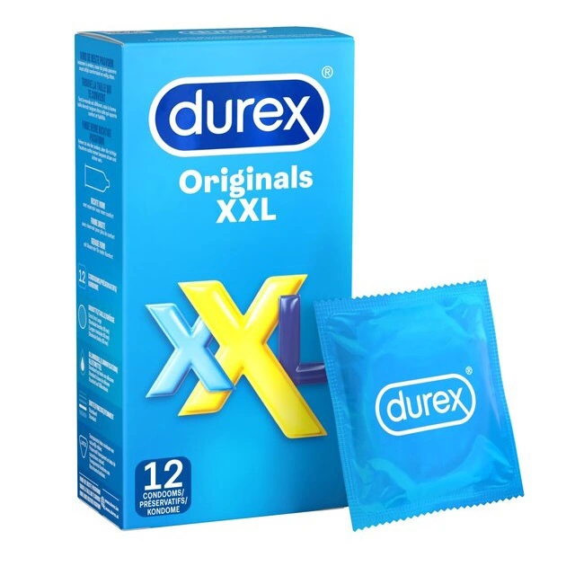 Durex Originals XXL prezervatyvai, didesnio dydžio, 12 vnt.