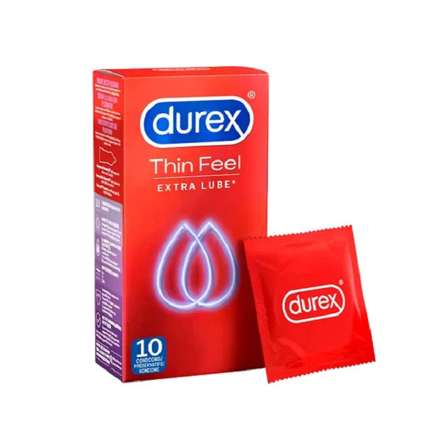 Durex Thin Feel Extra Lube prezervatyvai su papildomu lubrikantu, 10 vnt.