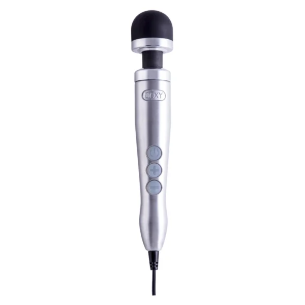 Doxy Die Cast 3 kompaktiškas aliuminio wand masažuoklis, sidabrinis