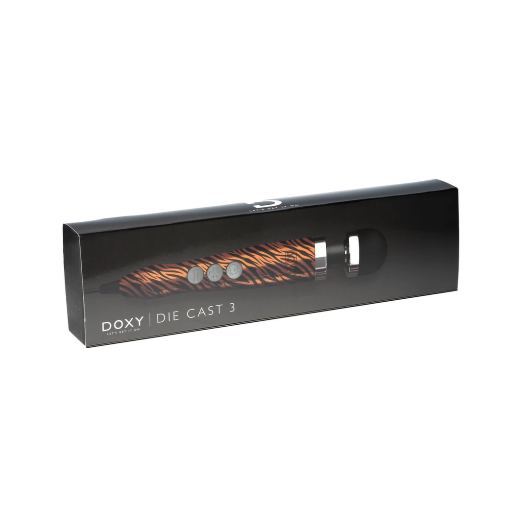 Doxy Die Cast 3 wand masažuoklis su laidu, Tiger