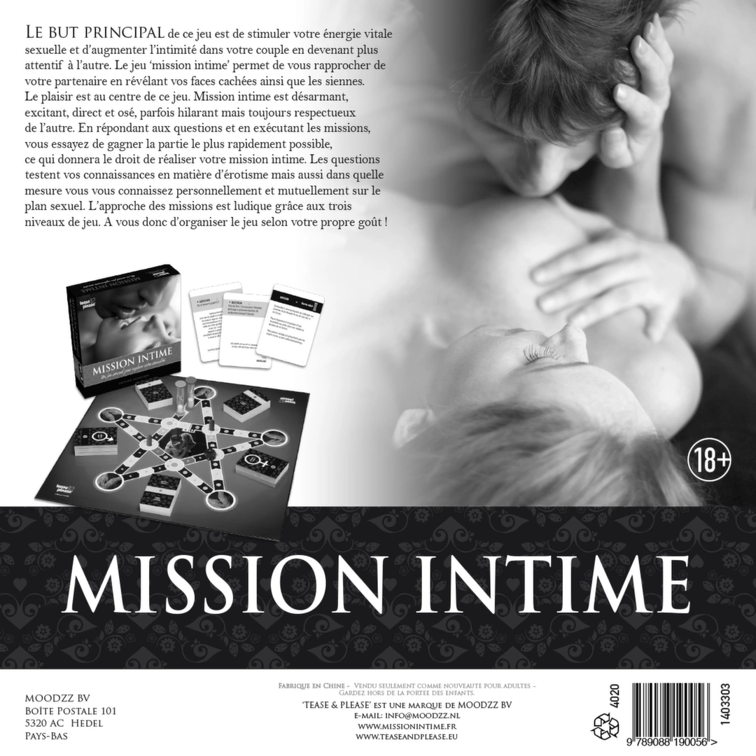 Tease & Please Mission Intime žaidimas poroms su 480 kortelių, prancūzų kalba
