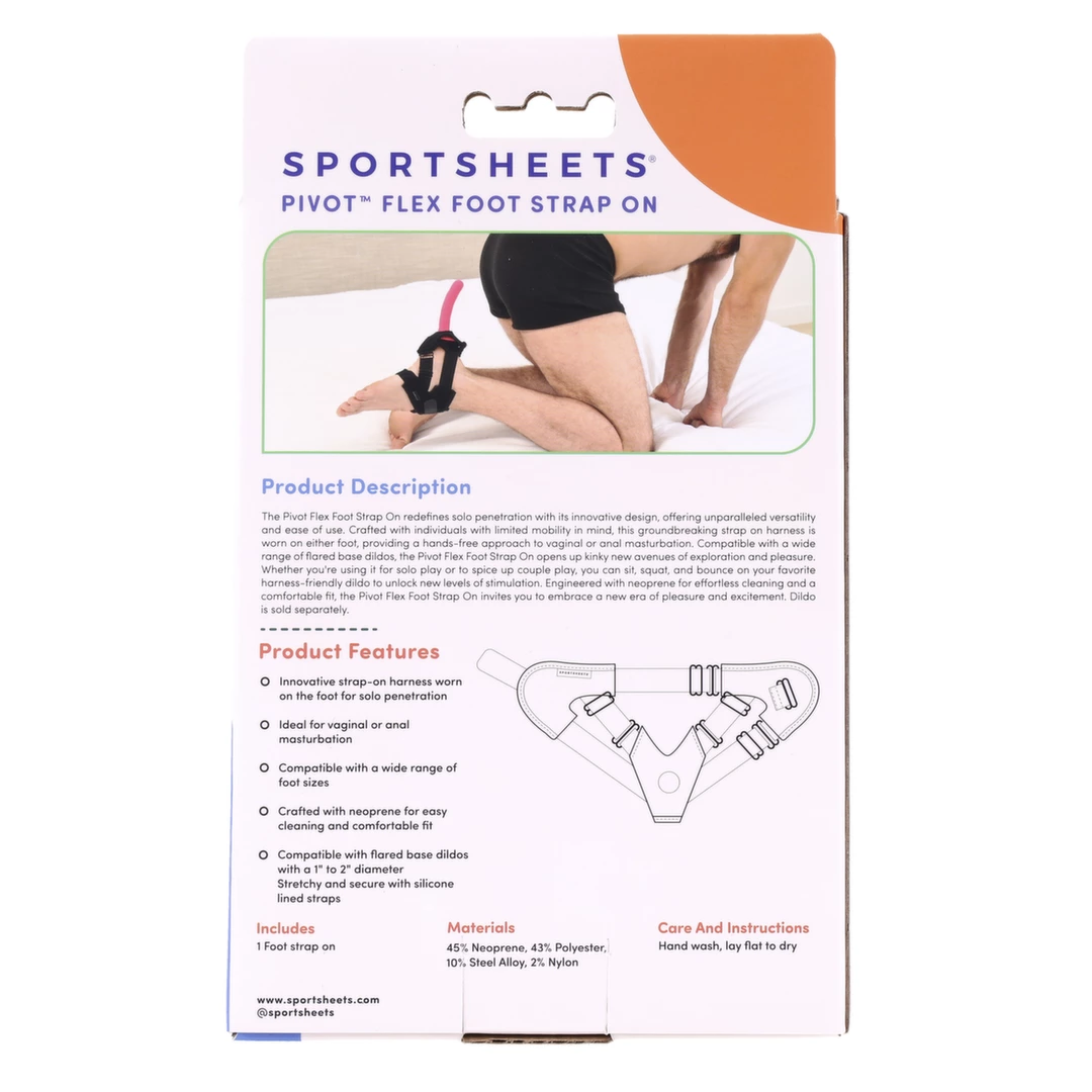 Sportsheets Pivot Flex Foot strap-on diržai pėdai, juodi