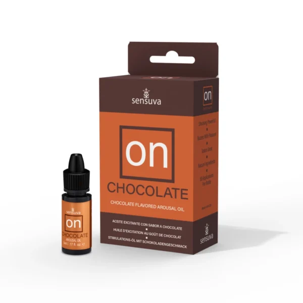 Sensuva ON Chocolate intymus aliejus su šokolado skoniu, 5 ml