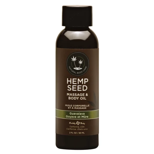 Earthly body masažo aliejus su kanapių sėklų aliejumi, 60 ml