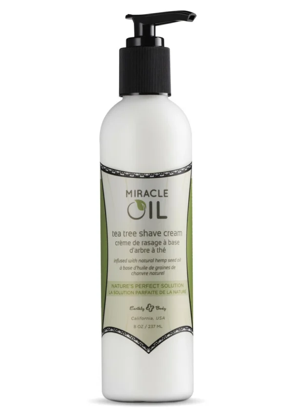 Earthly body Miracle Oil skutimosi kremas su arbatmedžio aliejumi, 237 ml