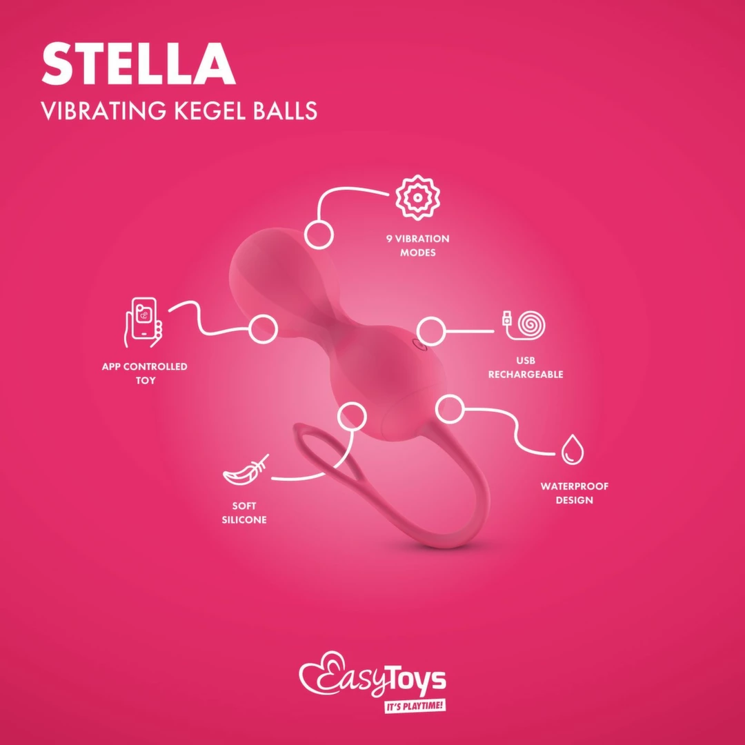 EasyConnect Stella vibruojantys Kėgelio kamuoliukai, valdomi programėle