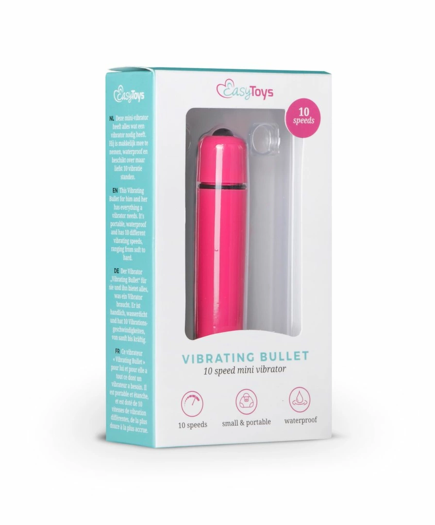 Easytoys vibruojanti kulka su 10 režimų, atspari vandeniui, rožinė