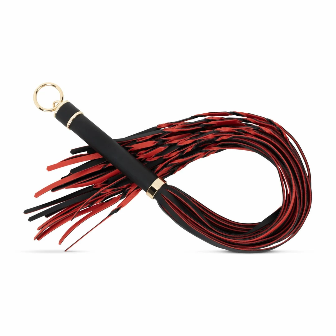 Easytoys Fetish Collection botagas iš PU odos, raudonas ir juodas, 64 cm