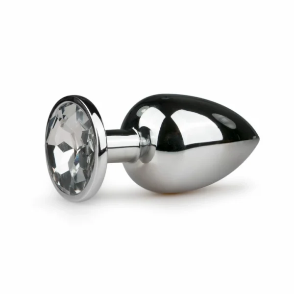 Easytoys aliuminio analinis kaištis su kristalu, sidabrinis, 8,5 cm