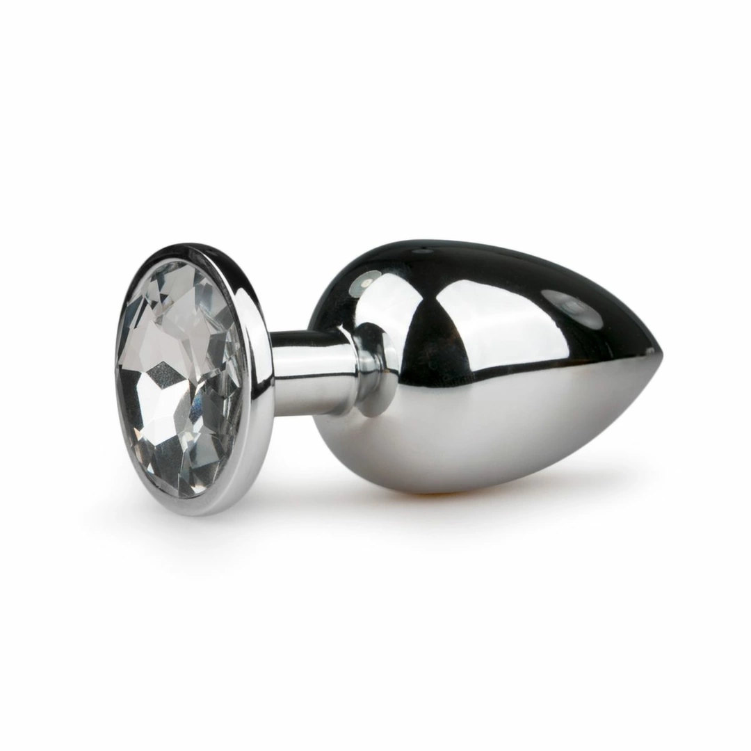 Easytoys aliuminio analinis kaištis su kristalu, sidabrinis, 8,5 cm