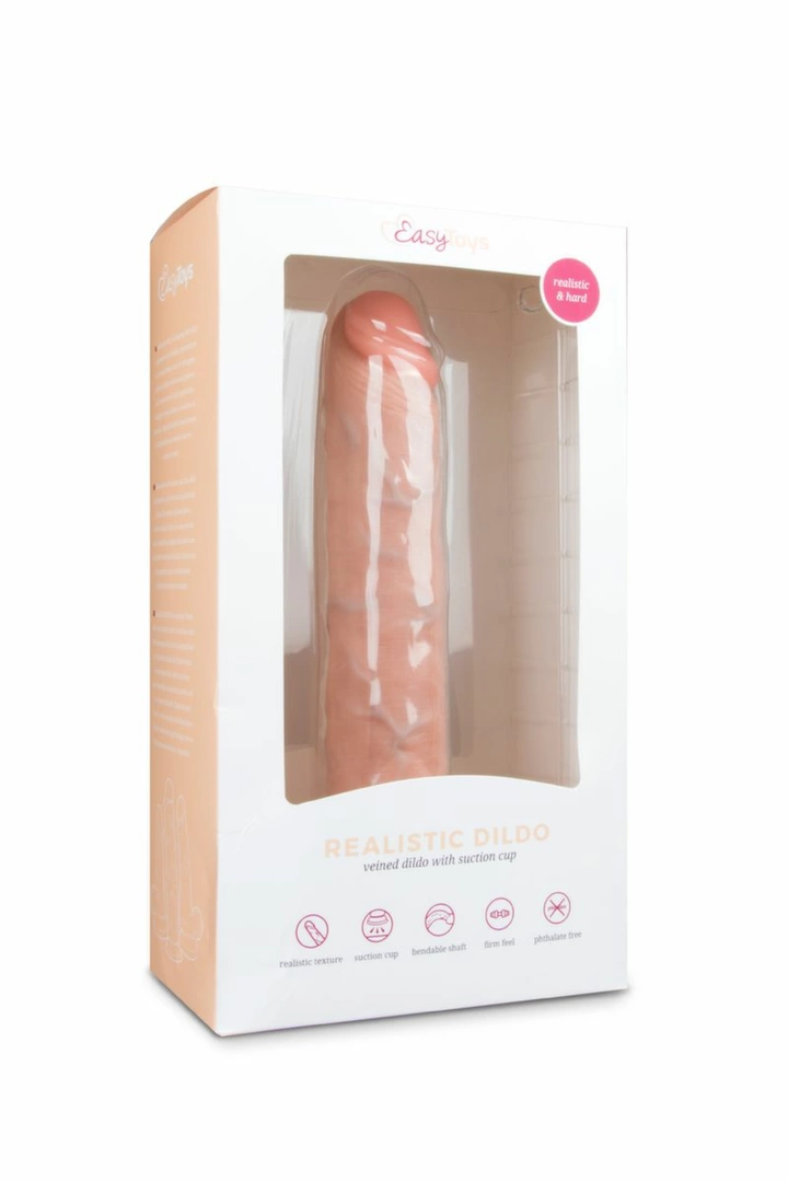 Easytoys realistiškas dildo su siurbtuku, kūno spalvos, 28,5 cm