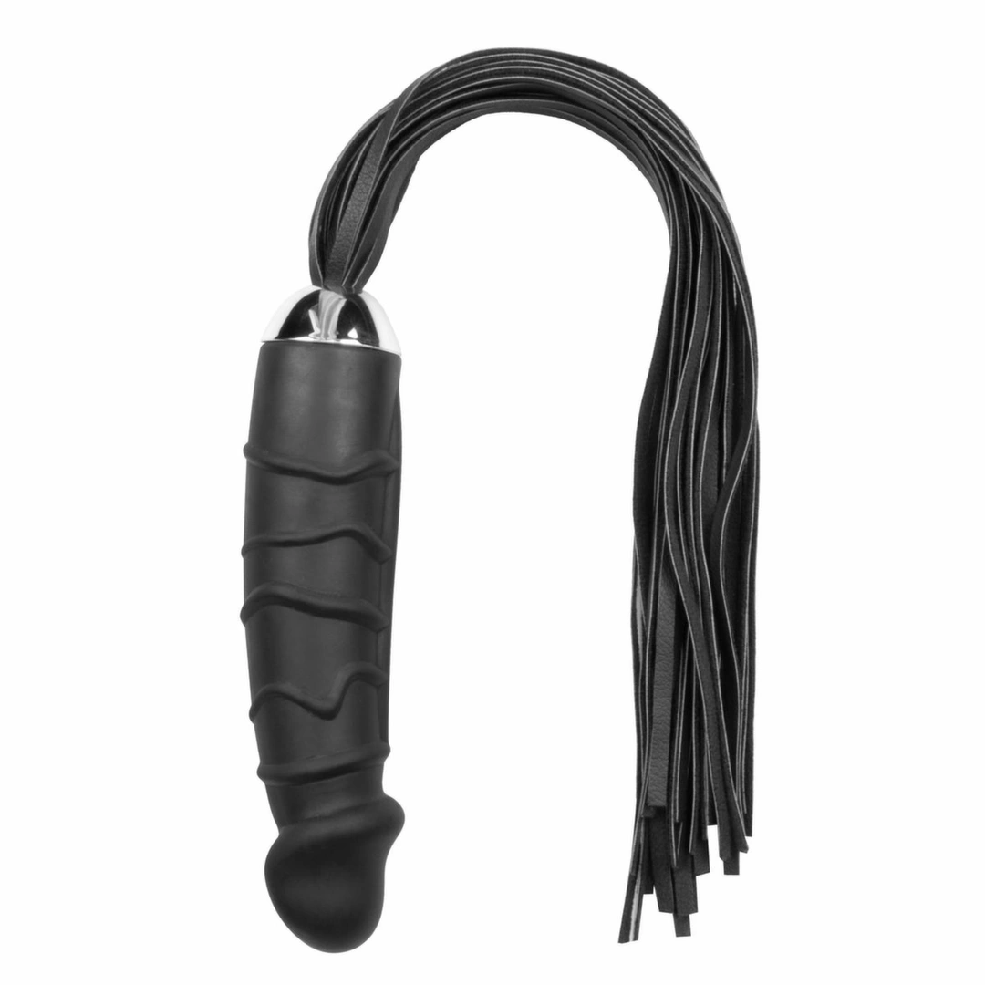 EasyToys botagas su silikonine rankena, juodas