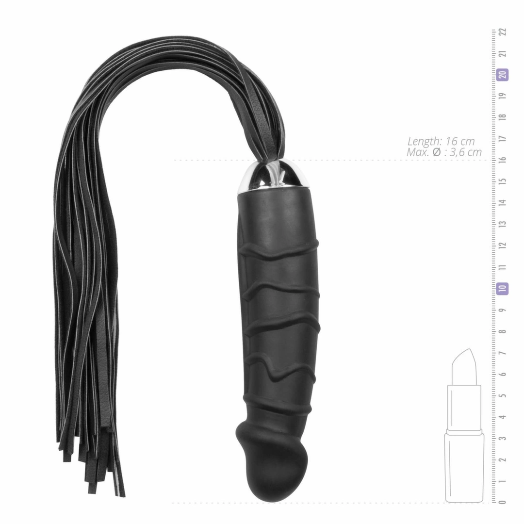 EasyToys botagas su silikonine rankena, juodas