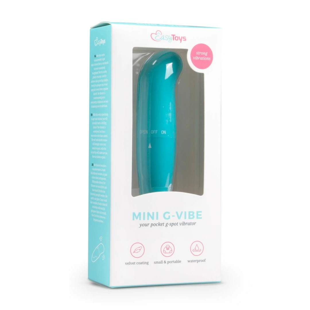 Easytoys G taško vibratorius su lenktu galiuku, atsparus vandeniui, turkio spalvos