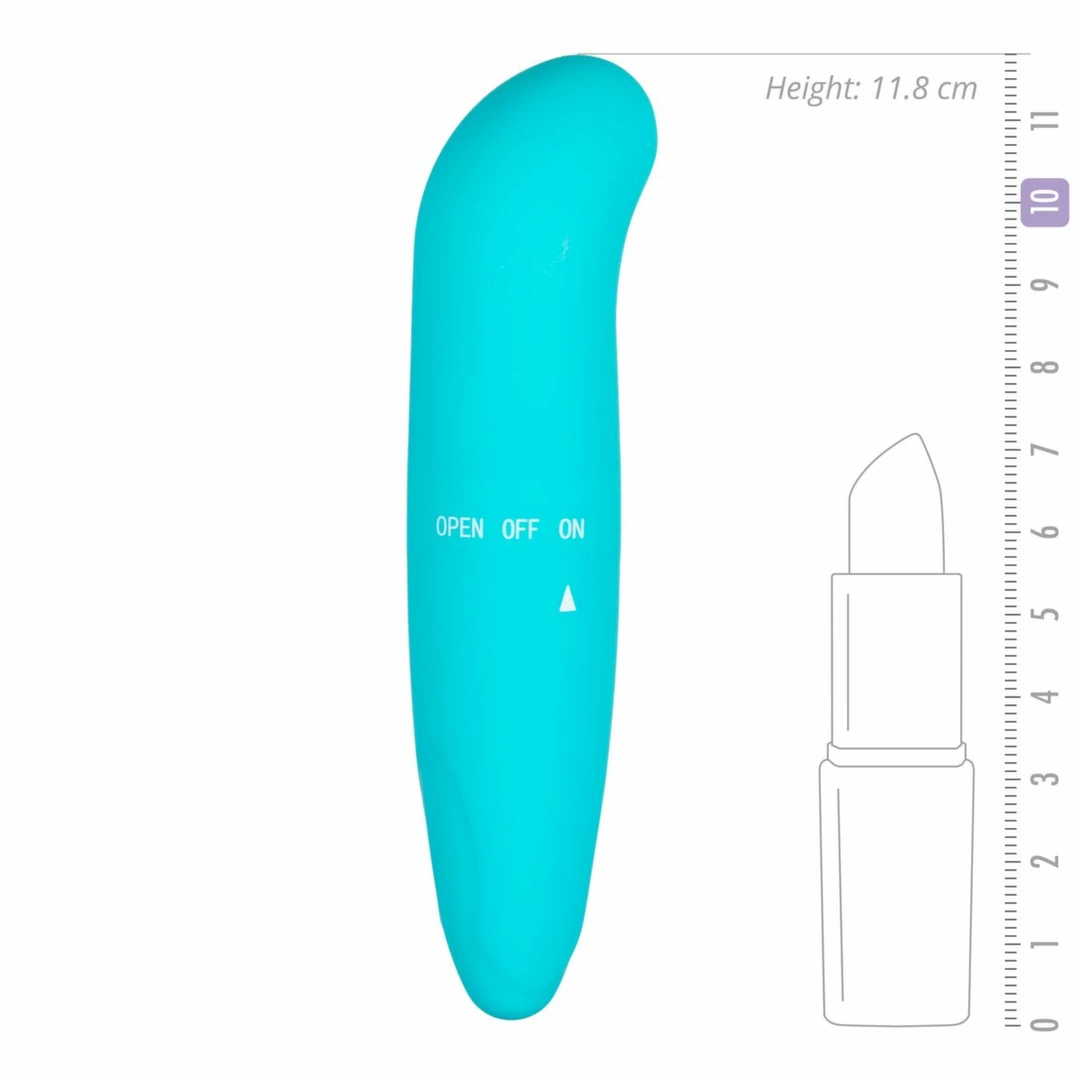 Easytoys G taško vibratorius su lenktu galiuku, atsparus vandeniui, turkio spalvos