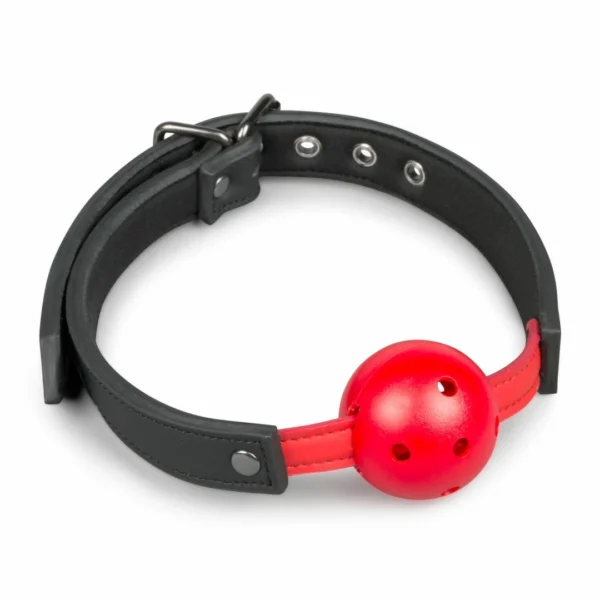 Easytoys reguliuojamas burnos kamštis su PVC kamuoliuku, raudonas