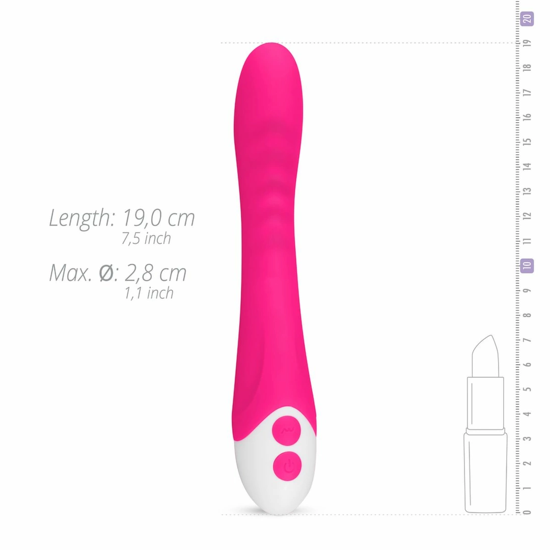 EasyToys Lunar Vibe silikoninis vibratorius su rievelėmis, rožinis