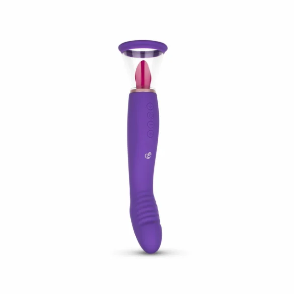 Easytoys dvipusis vakuuminis stimuliatorius ir G taško vibratorius, violetinis