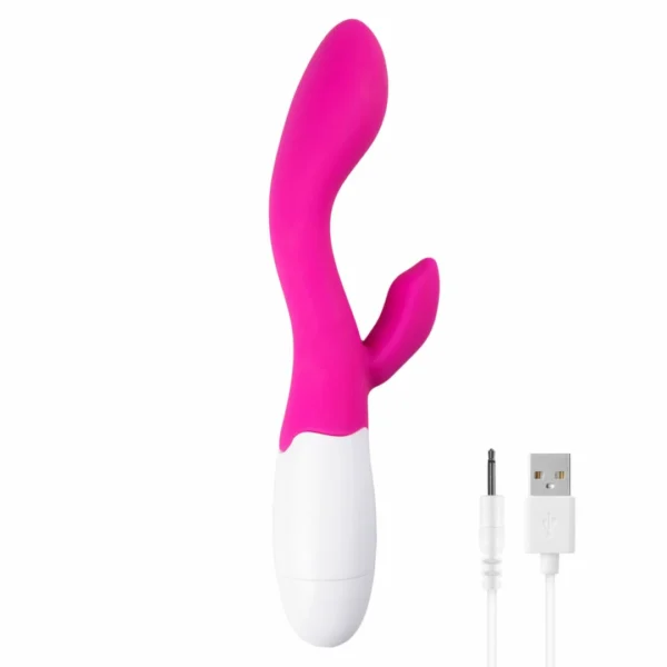 Easytoys Lily 2.0 dvigubo poveikio vibratorius, įkraunamas per USB, rožinis