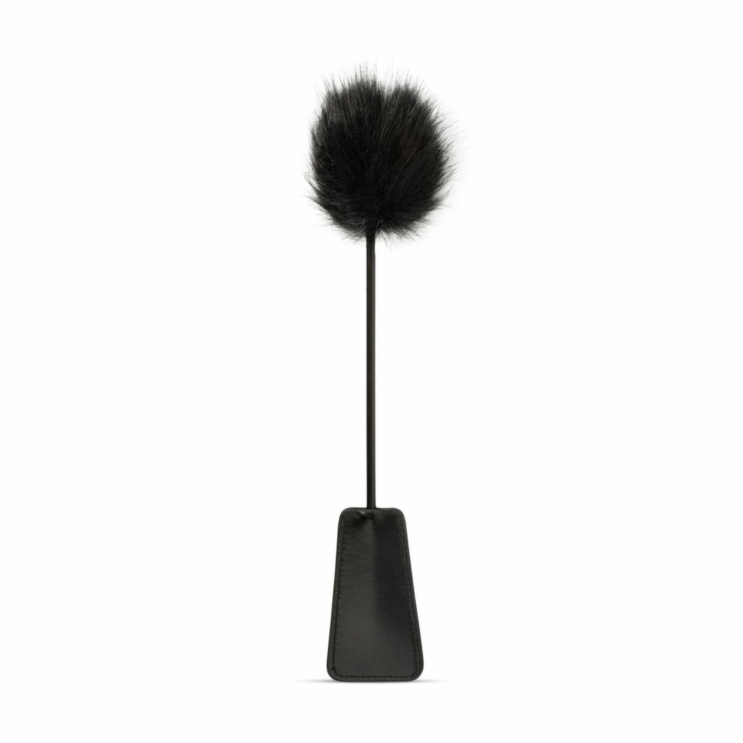 Easytoys dvipusis botagas su plunksnomis, juodas, 39 cm