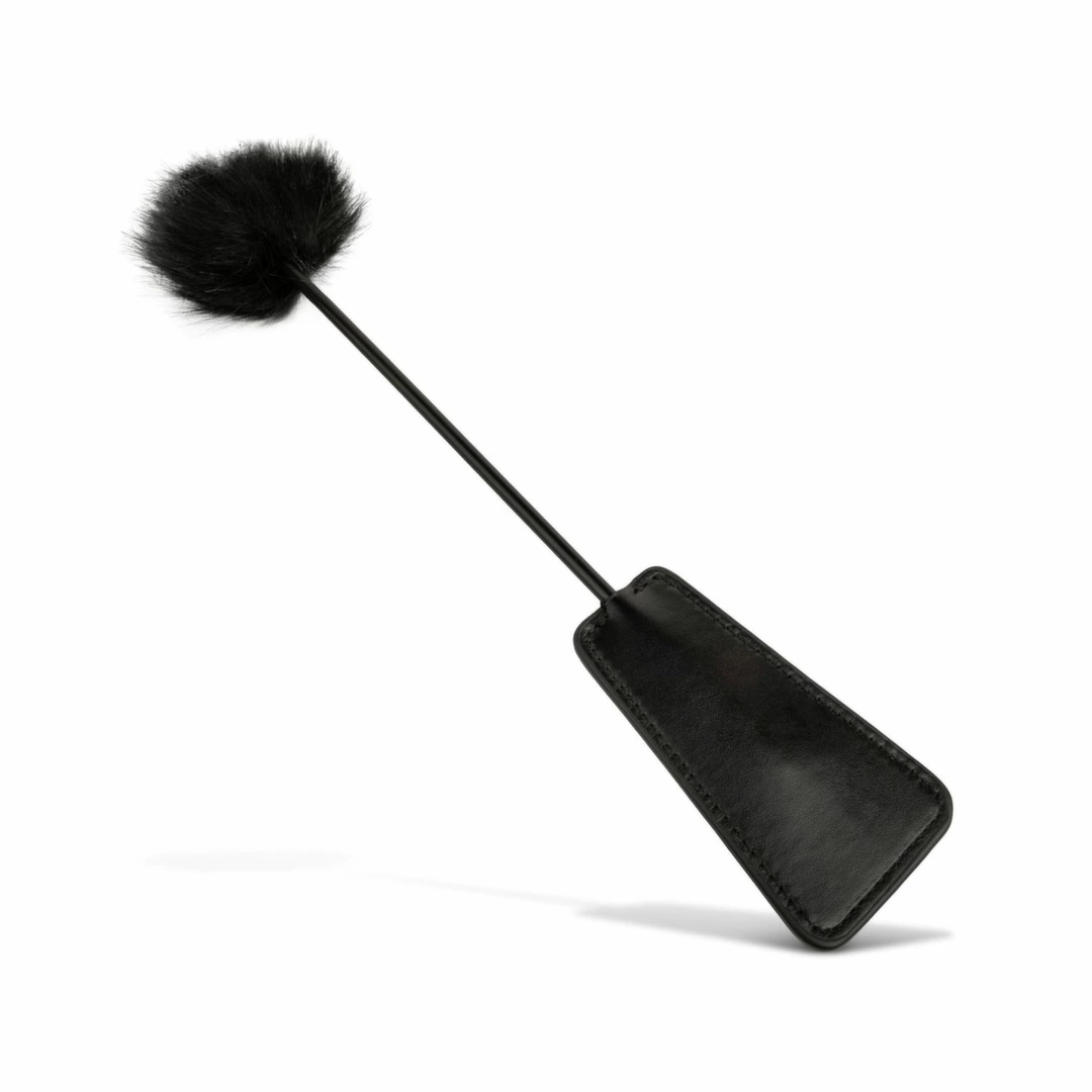 Easytoys dvipusis botagas su plunksnomis, juodas, 39 cm
