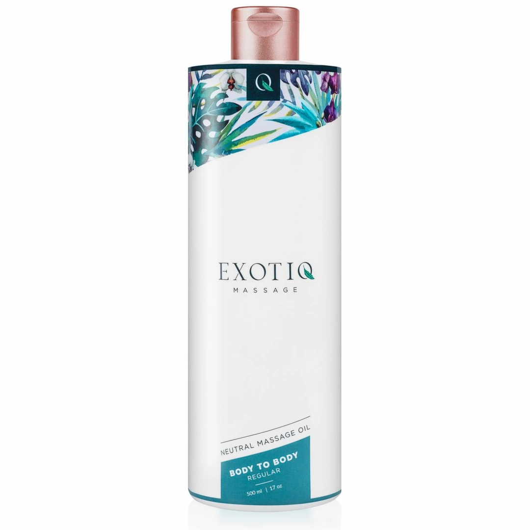 Exotiq Body To Body masažo aliejus su dozatoriumi, 500 ml