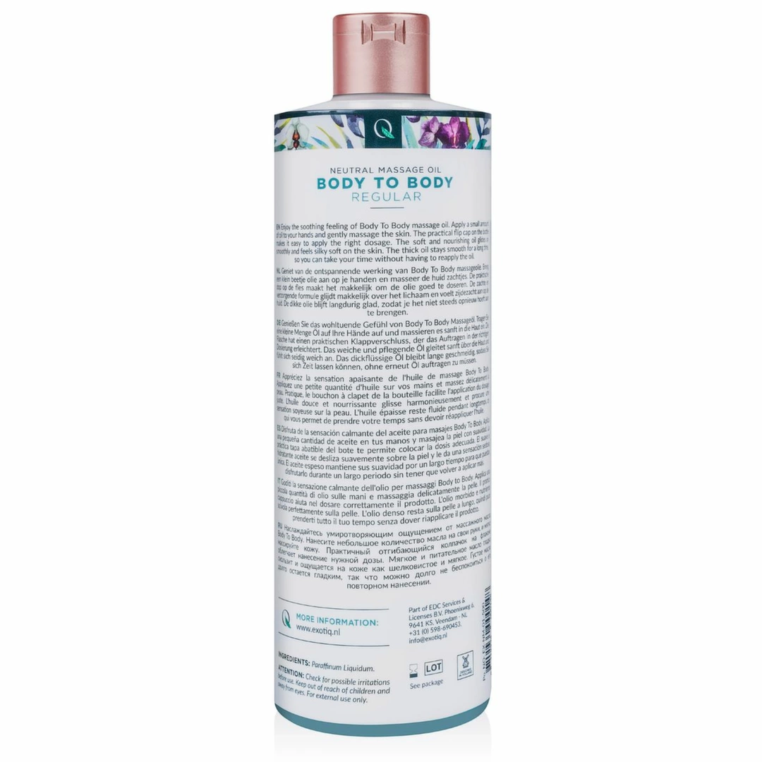 Exotiq Body To Body masažo aliejus su dozatoriumi, 500 ml