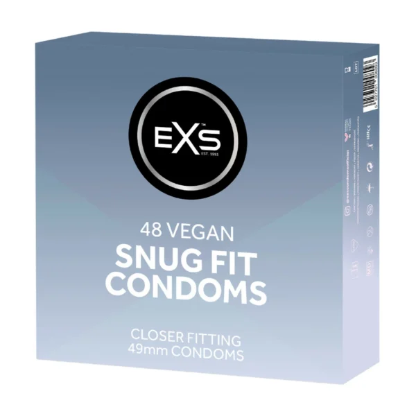 EXS Snug Fit latekso prezervatyvai, 49 mm, 48 vnt.