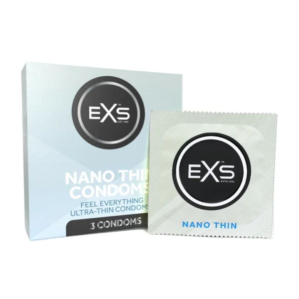 EXS Nano Thin latekso prezervatyvai, 53 mm, 3 vnt.