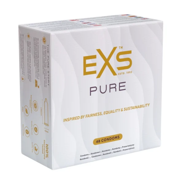 EXS Pure itin ploni prezervatyvai, 53 mm, 48 vnt.