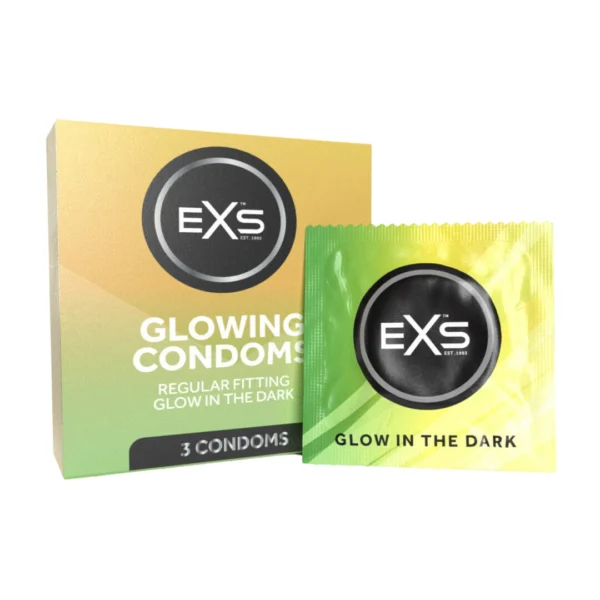 EXS Glow in the Dark prezervatyvai, 3 vnt.