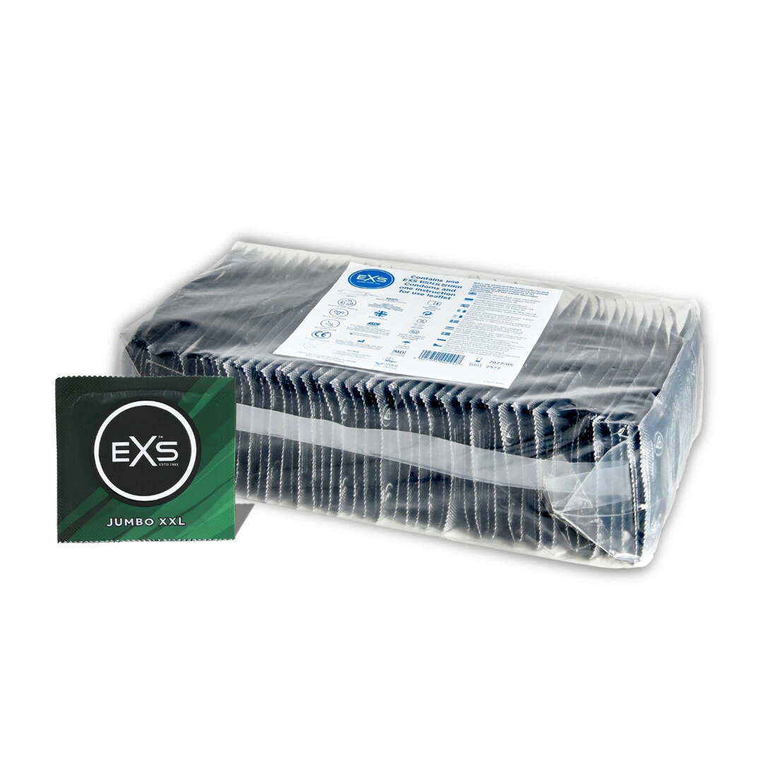 EXS Jumbo didesnio dydžio lateksiniai prezervatyvai, 69 mm, 144 vnt.