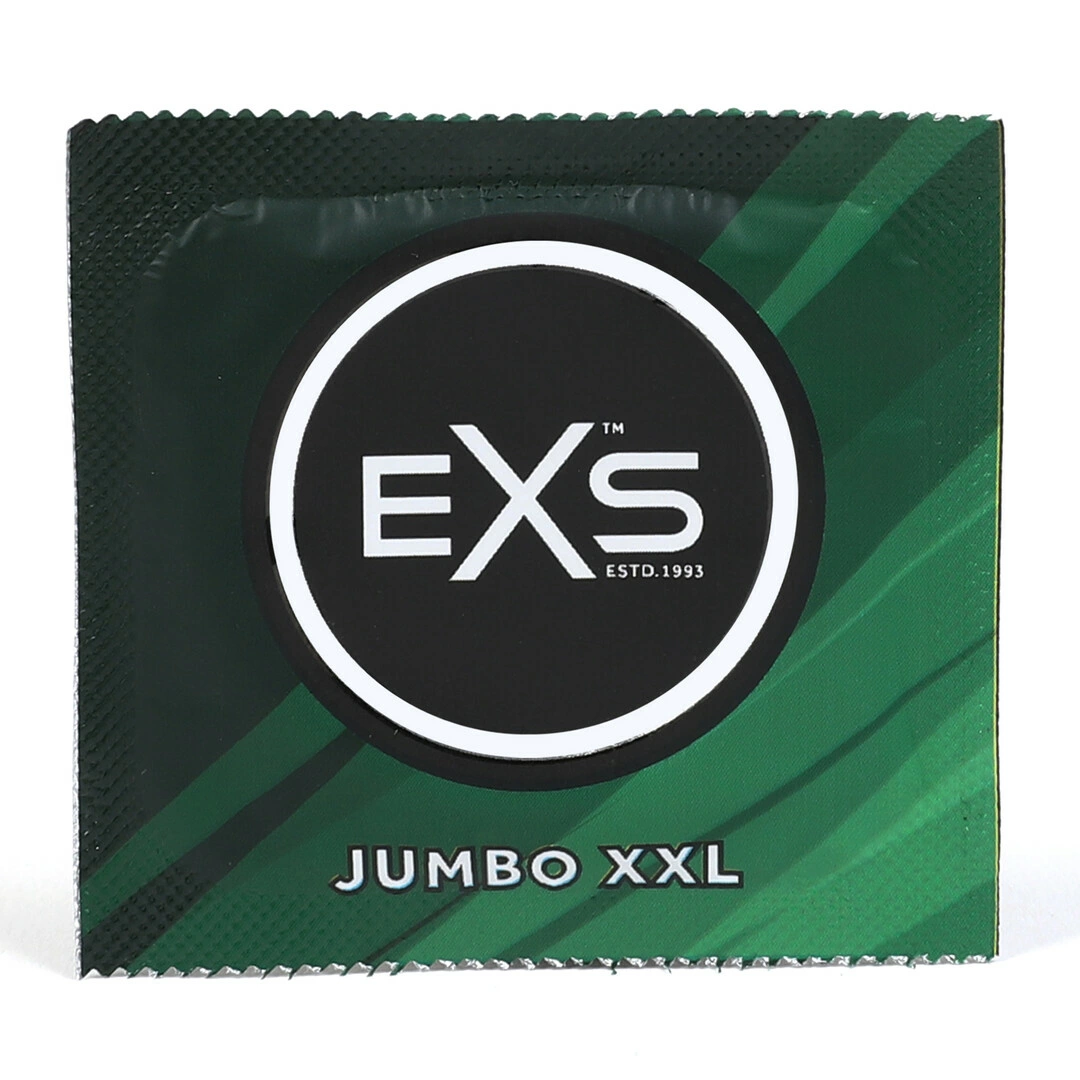 EXS Jumbo didesnio dydžio lateksiniai prezervatyvai, 69 mm, 144 vnt.
