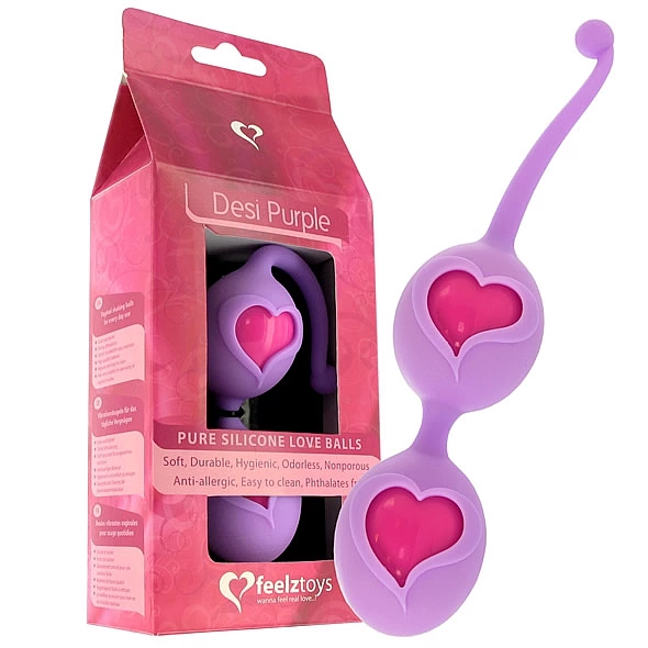 FeelzToys Desi Kėgelio kamuoliukai iš silikono, violetiniai