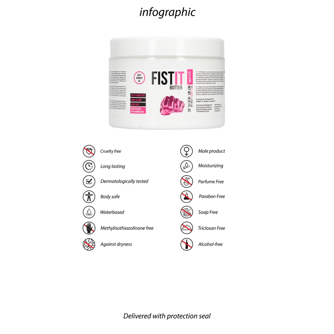 Fist It by Shots Sliding Butter lubrikantas vandens pagrindu, 500 ml