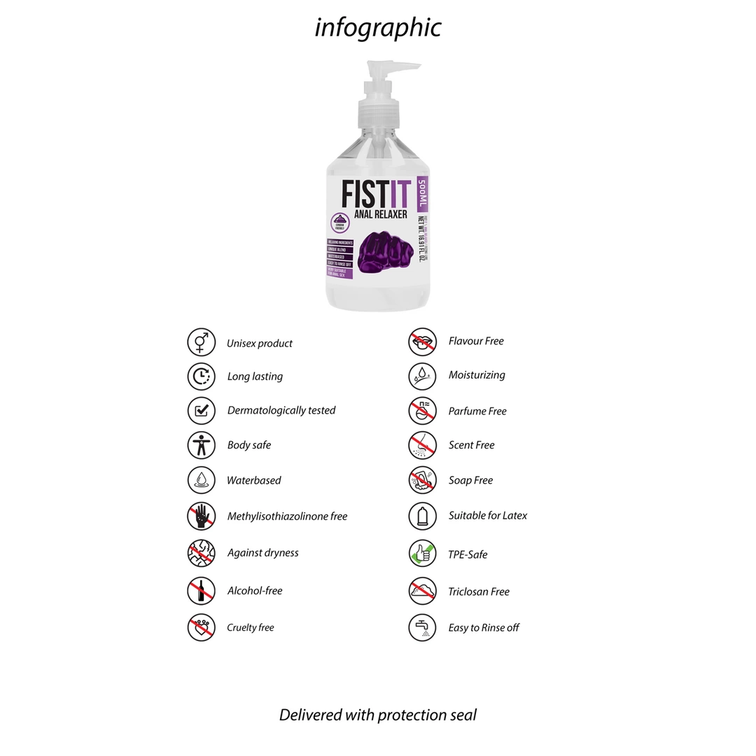 Fist It by Shots lubrikantas vandens pagrindu, bespalvis, 500 ml