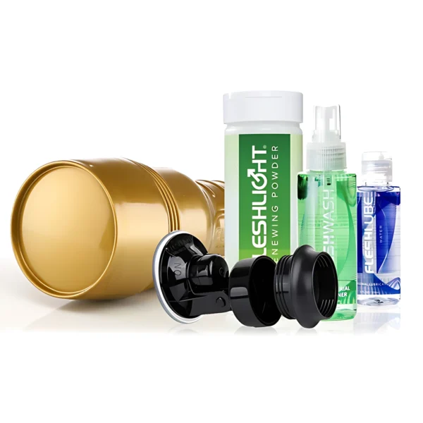 Fleshlight Stamina Training Unit STU Value Pack masturbatorius su priežiūros priemonėmis