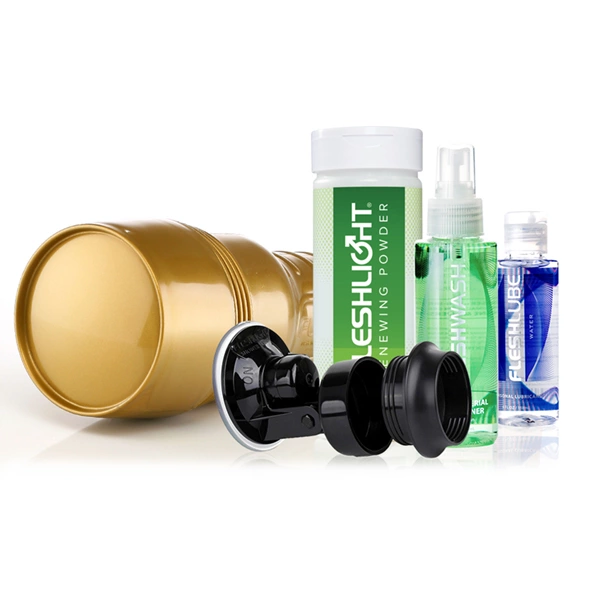Fleshlight Stamina Training Unit STU Value Pack masturbatorius su priežiūros priemonėmis