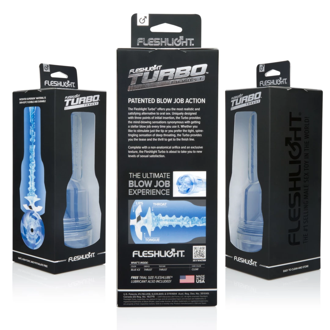 Fleshlight Turbo Thrust masturbatorius su trigubo įėjimo sistema, skaidrus