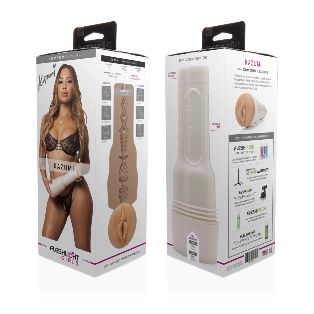 Fleshlight Girls Kazumi Kumzumi masturbatorius su korio tekstūra, Real-Feel SuperSkin